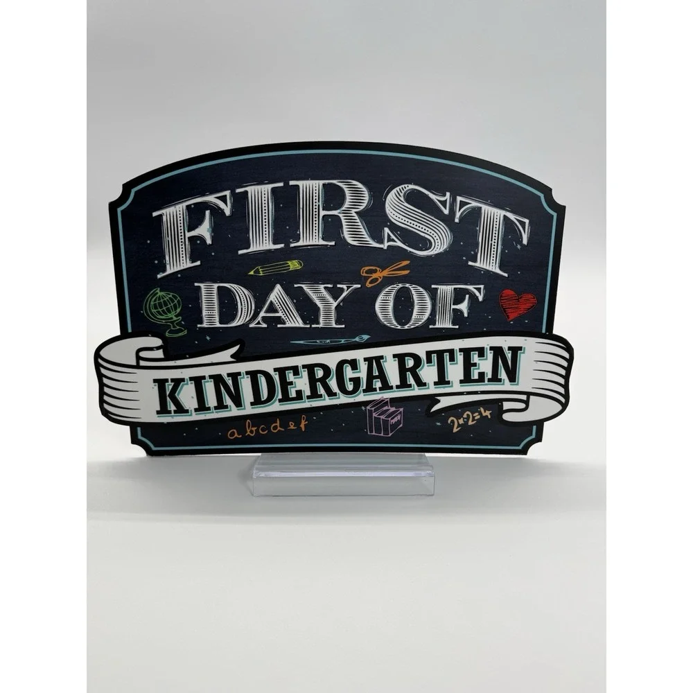 Wood Signs First Day‎ of Preschool -Kindergarten -1st Chalkboard Style Board